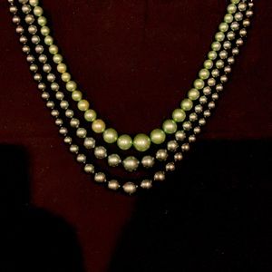 Dark Green with light Green Ball Necklace